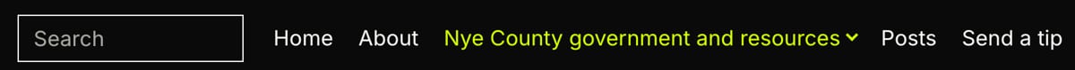 The Nye's Lies menu bar. Go to Who's who in Nye County.
